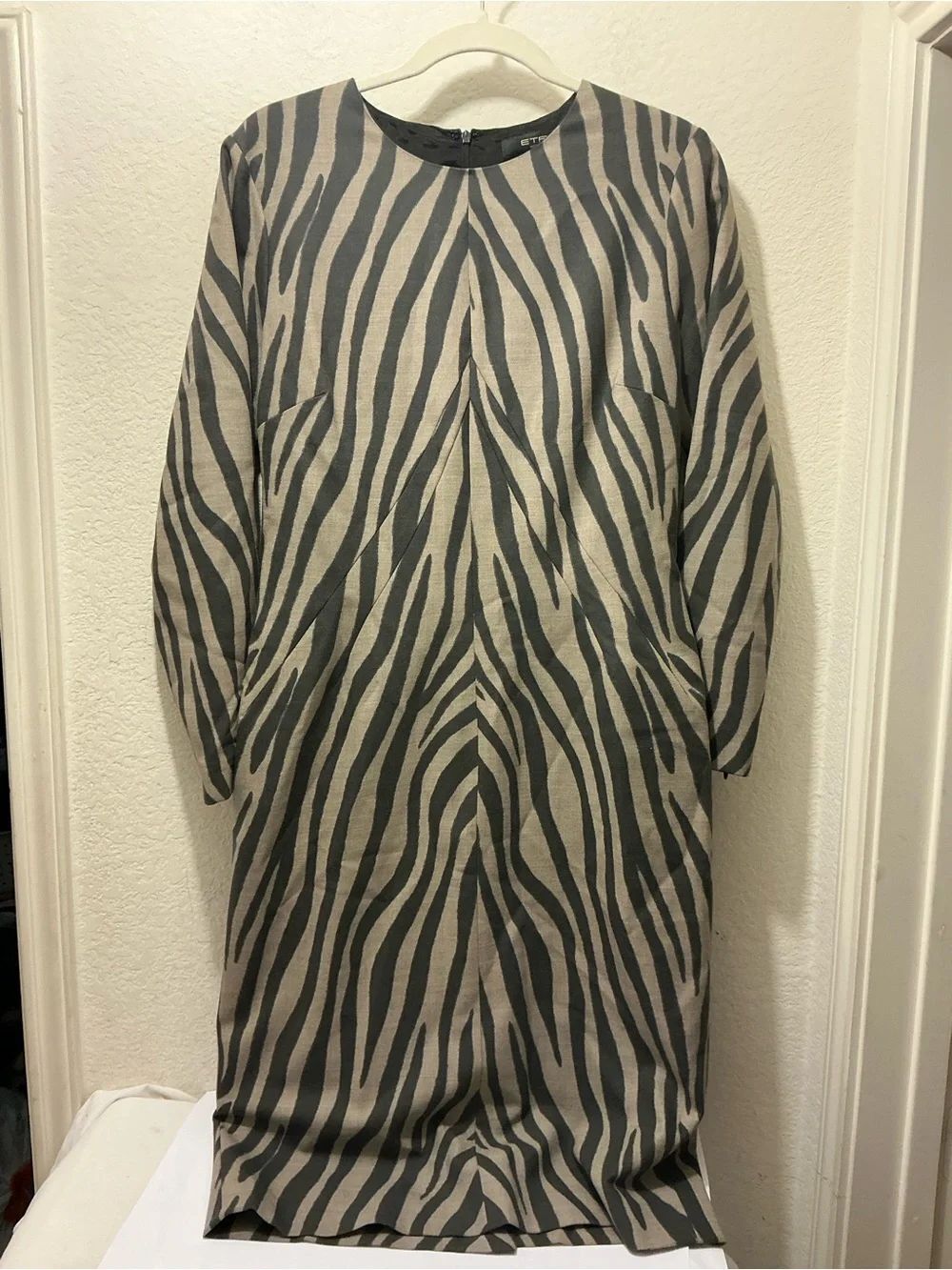 Etroāwool blend dress lined pockets Italy size 48
